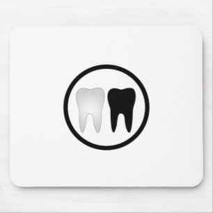 Black and white tooth mouse pad