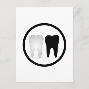 Black and white tooth postcard