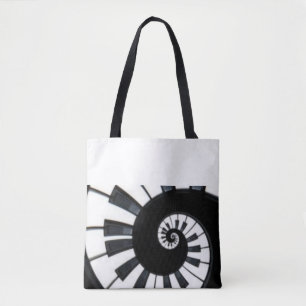 Black and white tote bag