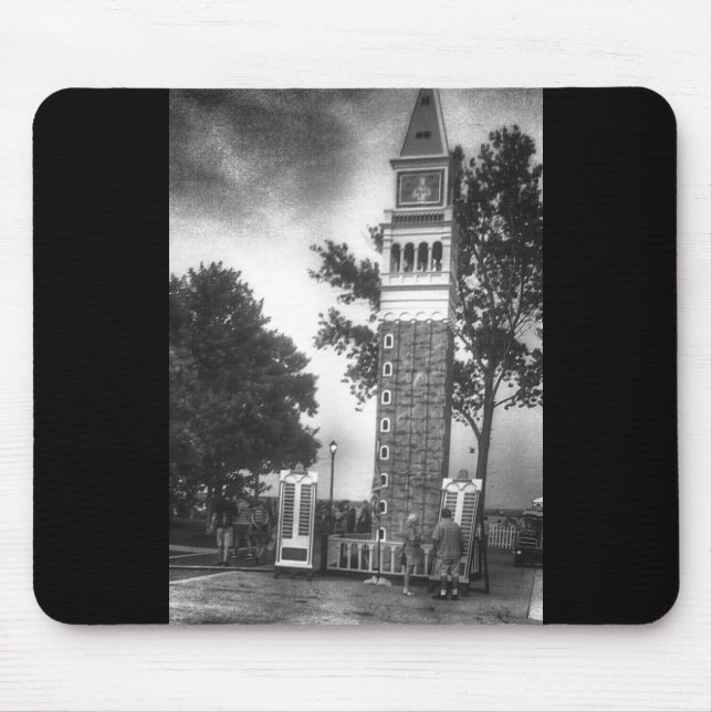 Black And White Tower Mouse Pad (Front)