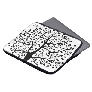 Black and White Tree of Life  Electronics Bag