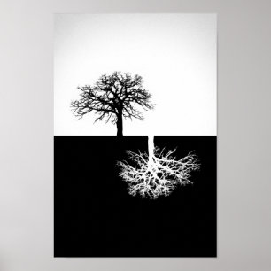 Black and white tree wall decor