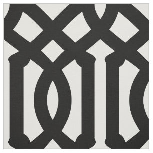 Black and White Trellis Large Scale Fabric