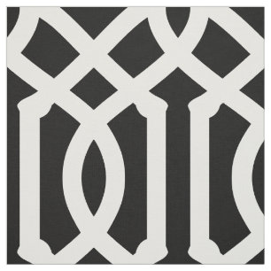 Black and White Trellis Large Scale Fabric