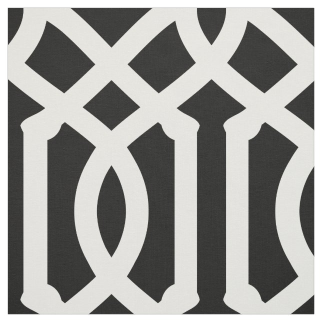 Black and White Trellis Large Scale Fabric (Swatch)