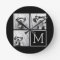 Black and White Trendy Photo Collage with Monogram