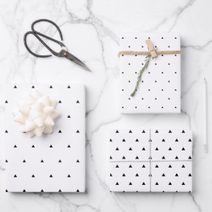 Black And White Triangle Dots  Wrapping Paper Sheet