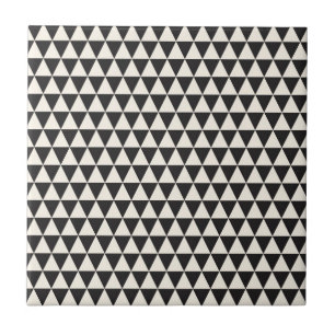 Black and White Triangle Geometric Pattern Tile