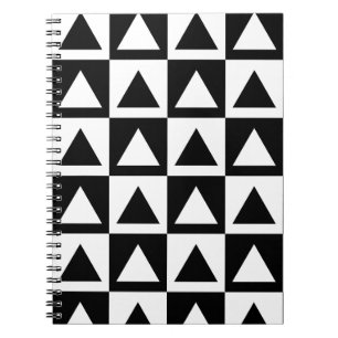 Black and White triangle geometric shape pattern Notebook