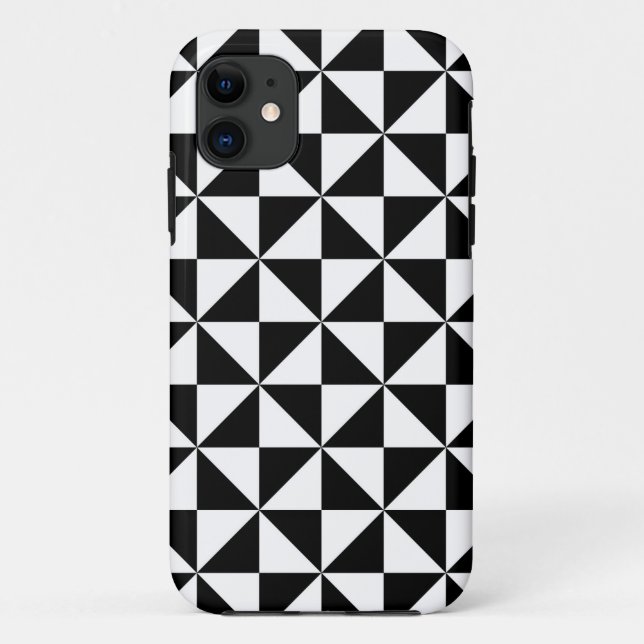 Black And White Triangle Pattern Case-Mate iPhone Case (Back)