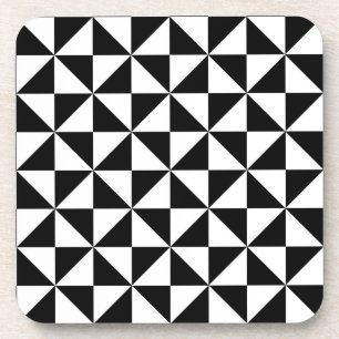 Black And White Triangle Pattern Coaster