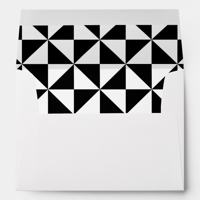 Black And White Triangle Pattern Envelope (Back (Bottom))
