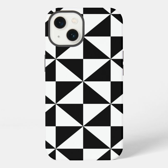 Black And White Triangle Pattern iPhone Case (Back)
