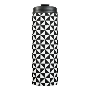 Black And White Triangle Pattern Thermal Tumbler