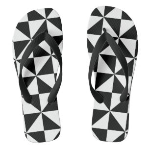 Black And White Triangle Pattern Thongs