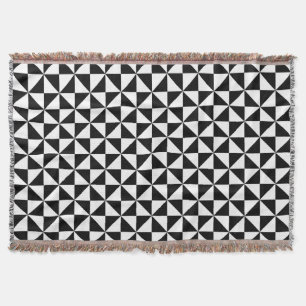 Black And White Triangle Pattern Throw Blanket