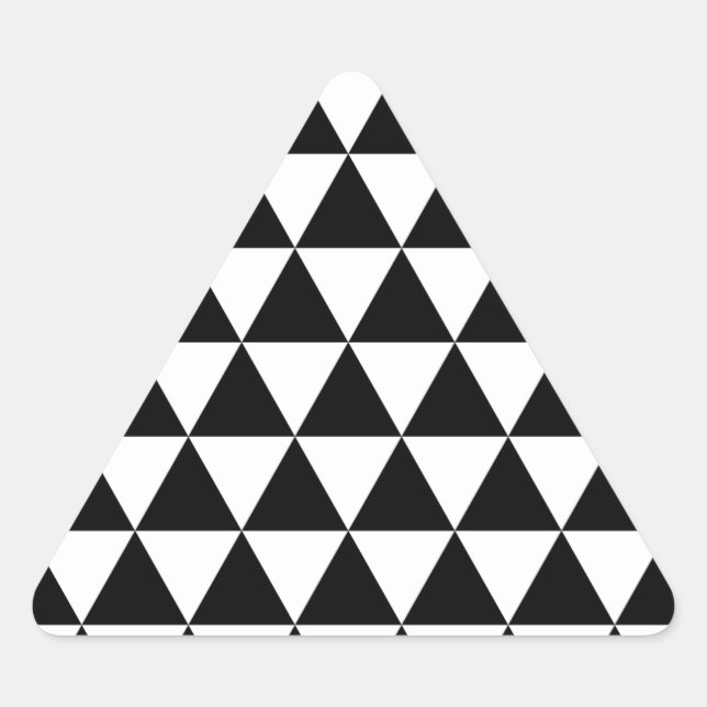 Black and white triangle sticker glossy (Front)