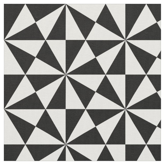Black and white triangles pattern fabric (Close Up)