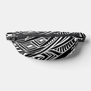 Black And White Tribal Abstract  Bum Bags