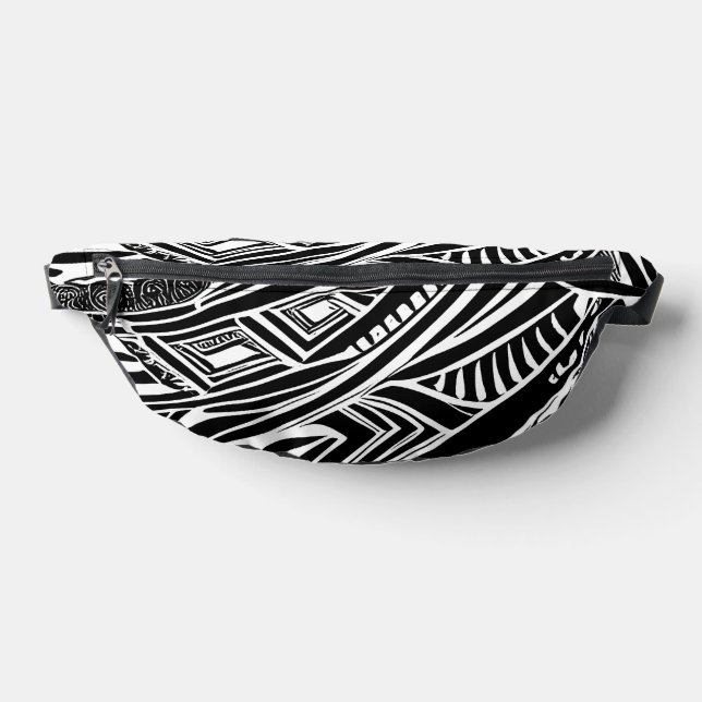 Black And White Tribal Abstract  Bum Bags (Lay Down)