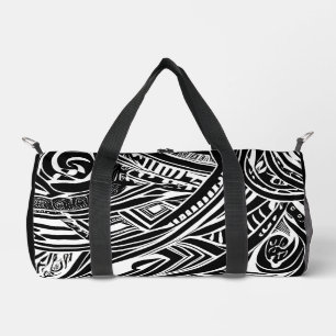 Black And White Tribal Abstract Duffle Bag