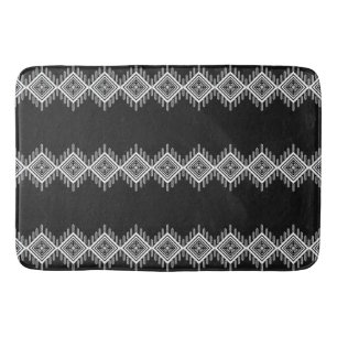 Black and White Tribal Art Bath Mat