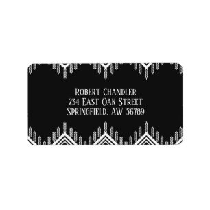 Black and White Tribal Art Label