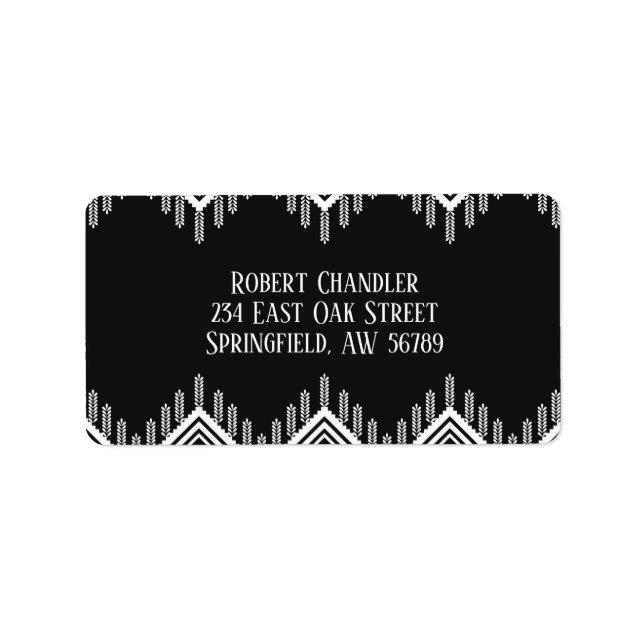 Black and White Tribal Art Label (Front)