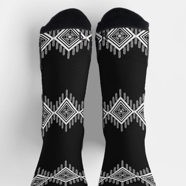 Black and White Tribal Art Socks (Top)