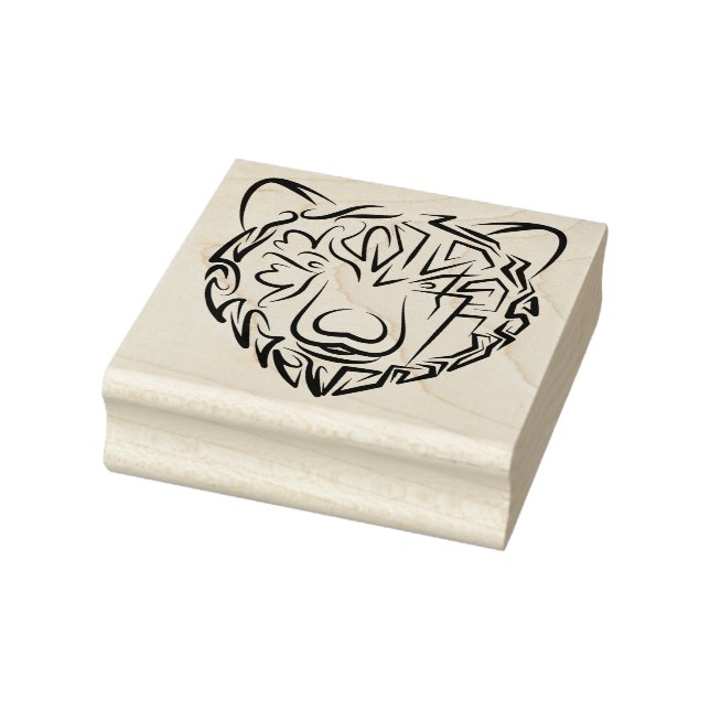 Black and White Tribal Bear Rubber Stamp (Stamp)