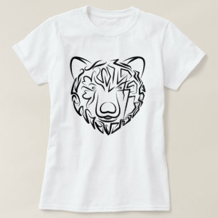 Black and White Tribal Bear T-Shirt
