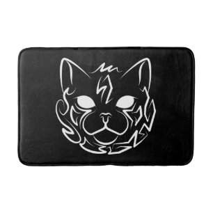 Black and White Tribal Cat Bath Mat