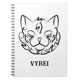 Black and White Tribal Cat Notebook