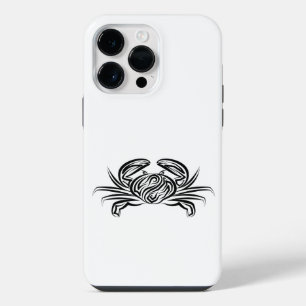 Black and White Tribal Crab iPhone 14 Pro Max Case