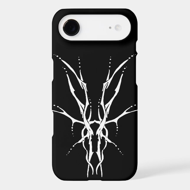 Black and White Tribal Deer Skull Hunting Design (Back)