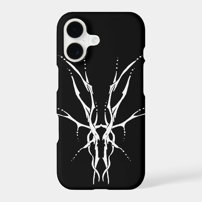 Black and White Tribal Deer Skull Hunting Design (Back)