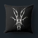 Black and White Tribal Deer Skull Hunting Design Cushion<br><div class="desc">Make a bold statement with this unique, intricately detailed Deer Skull Tribal Design. Featuring a striking black and white image, this artwork reimagines the classic hunting trophy with a dark, modern edge. Perfect for deer hunters looking for gear that stands out from the traditional camo, this "scary-cool" tribal aesthetic adds...</div>