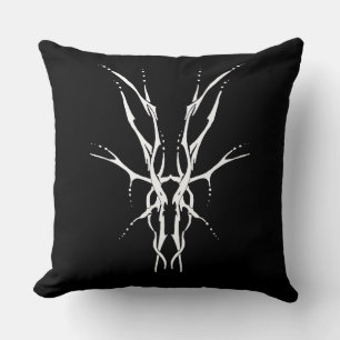 Black and White Tribal Deer Skull Hunting Design Cushion