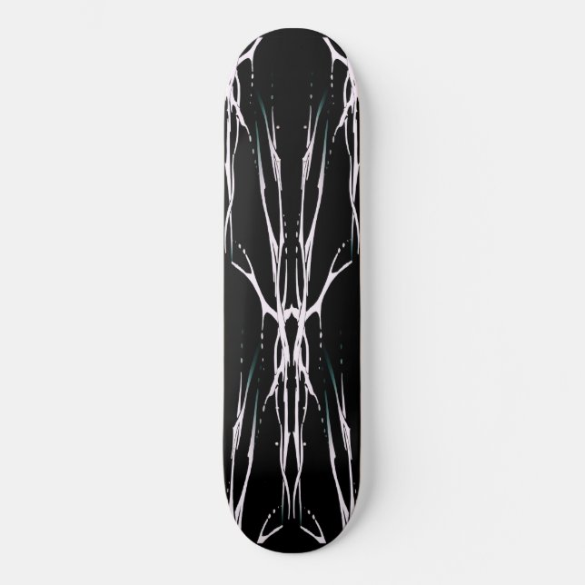 Black and White Tribal Deer Skull Hunting Design Skateboard (Front)