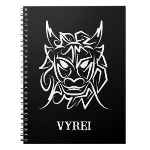 Black and White Tribal Dog Notebook
