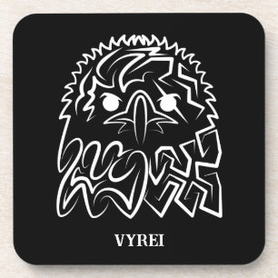 Black and White Tribal Dragon Beverage Coaster