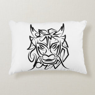 Black and White Tribal Dragon Decorative Cushion