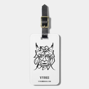 Black and White Tribal Dragon Luggage Tag