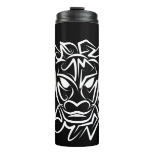 Black and White Tribal Dragon Thermal Tumbler