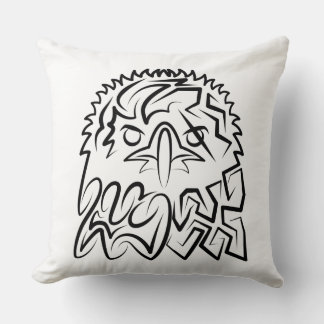 Black and White Tribal Eagle Cushion