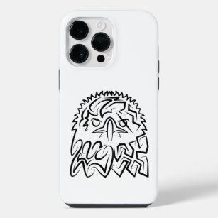 Black and White Tribal Eagle iPhone 14 Pro Max Case