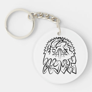 Black and White Tribal Eagle Key Ring