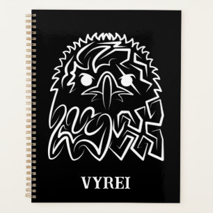 Black and White Tribal Eagle Planner