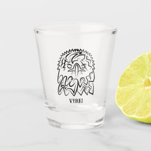 Black and White Tribal Eagle Shot Glass