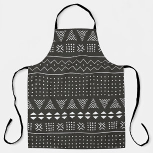 Black and white tribal ethnic pattern with geometr apron